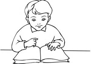 The benefits of coloring pages: School Boy Reading a Book coloring page | Free Printable ...