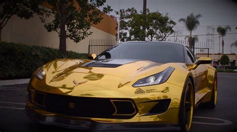 Gold Chrome Wrapped Corvette Is As Flashy As They Come Video Photo