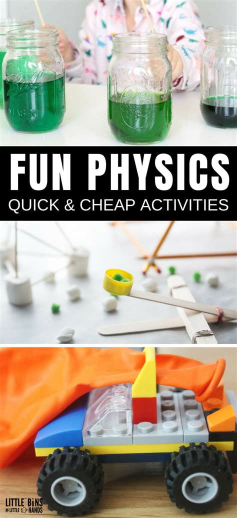 Learn more with our fun science experiments, cool facts, free games, activities, lesson plans, quizzes, videos, photos and science fair project ideas. Simple Physics Experiments For Kids | Little Bins for ...
