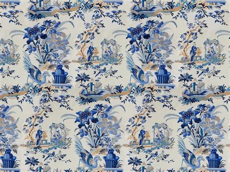 Blue Chinoiserie Fabric Chinoiserie Chinoiserie Chic Blue And White