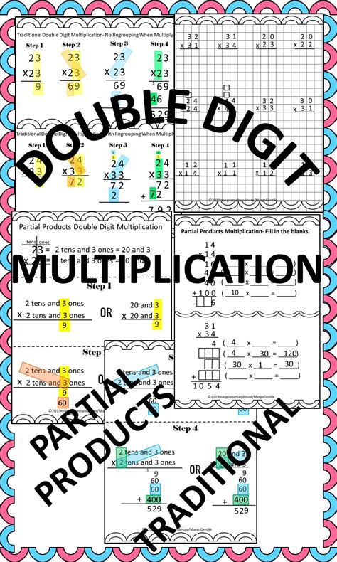 Double Digit Multiplication Traditional And Partial Products Teaching