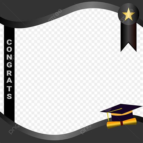 Graduation Borders Clipart Png Images Black Graduation Border With