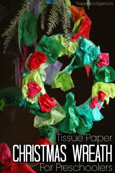 Tissue Paper Christmas Wreath For Toddlers And Preschoolers Preschool
