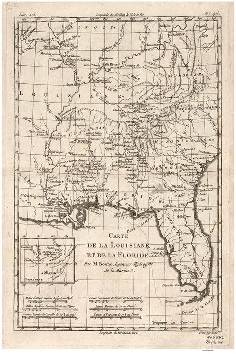 Florida 1780 Bonne Old State Map Reprint Old Maps