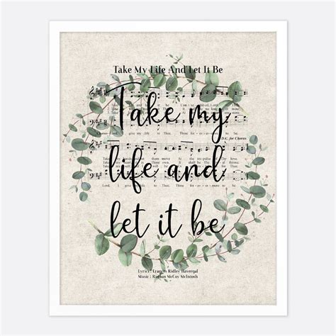 Take My Life And Let It Be Vintage Hymn Wall Art Print Etsy