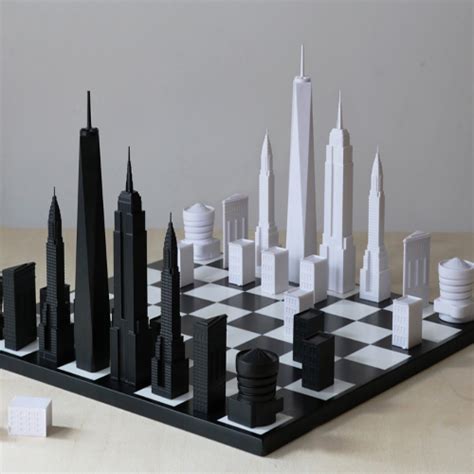 Skyline chess has taken the iconic buildings of nyc and turned them into a modern chest set. Skyline Chess | Gift for architect, Chess, Chess pieces