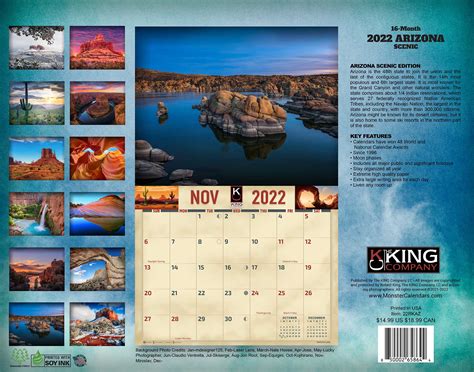 2022 Arizona Scenic Landscape Wall Calendar The King Company