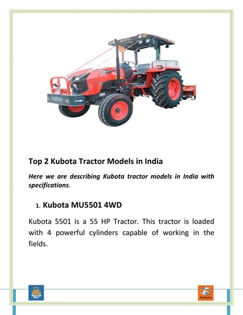 Ppt Kubota Tractor Brand In India With Renowned Models Converted