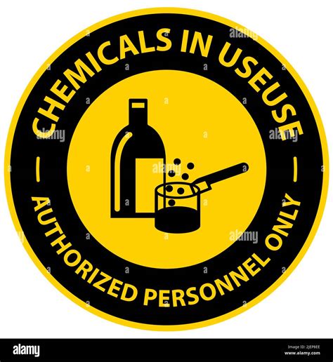 Caution Chemicals In Use Symbol Sign On White Background Stock Vector