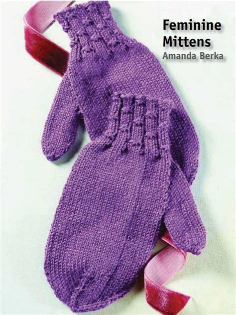 Free Knitting Pattern For Feminine Mittens Knitting Bee