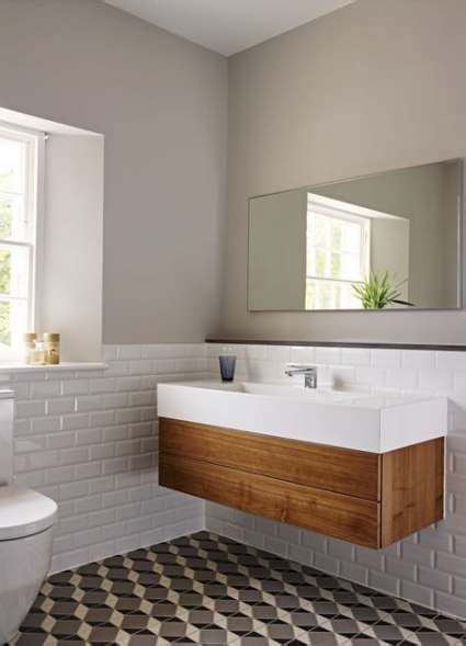 The bathrooms shown below have transformed themselves into aesthetic retreats. 36+ New Ideas Bath Room White Brick Tiles Floors #bath | White brick tiles, White brick walls