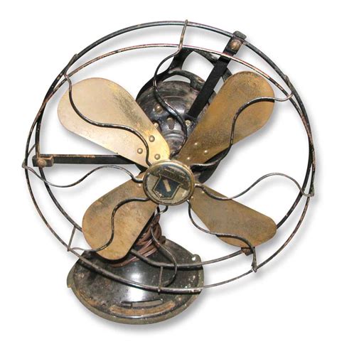 Antique Oscillating Fan With Brass Blades Olde Good Things