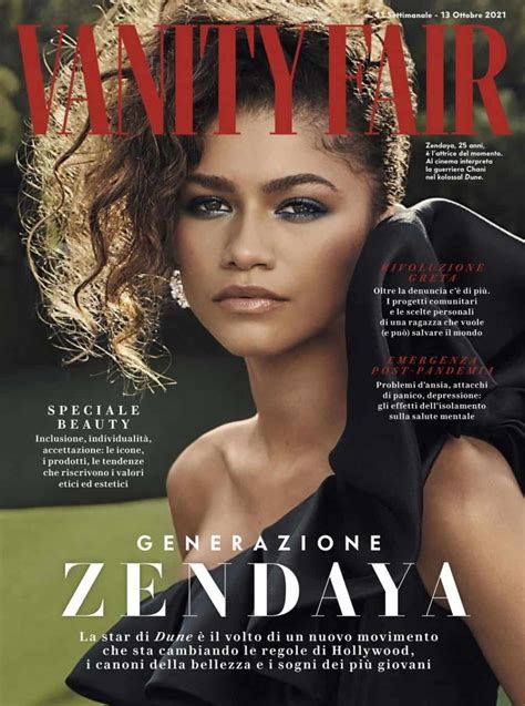Zendaya Posed For The Cover Of Vanity Fair Magazine Italy 2021 Issue Magazine Cover Page