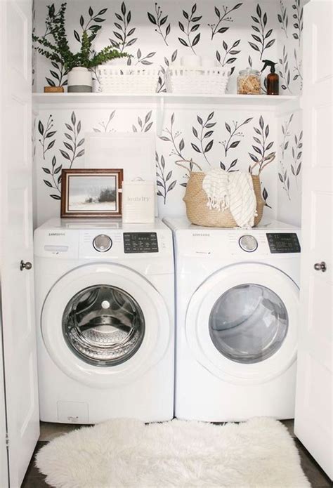 23 Tiny Laundry Room With Nature Touches Homemydesign Decoración De