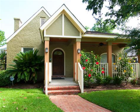 Green and white are both custom colors! Exterior Paint Colors With Red Brick Trim | Houzz