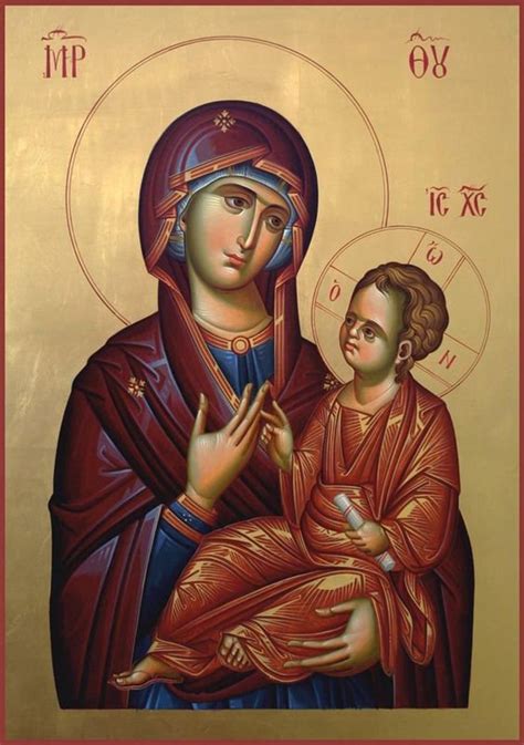 Hand Painted Byzantine Icon Of Virgin Mary In 2020 Byzantine Icons