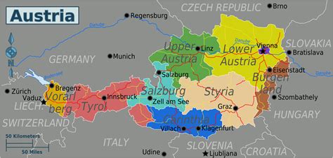 Austria Major Cities Map