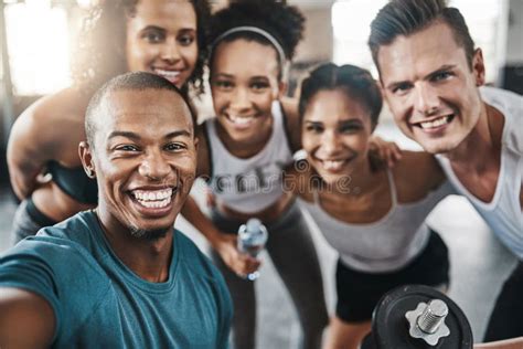 Celebrate A Gym Session With A Selfie A Group Of Young People Taking A