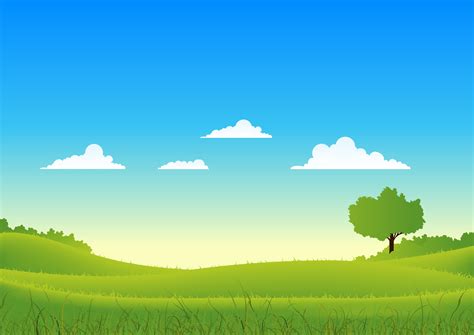 Spring And Summer Country Landscape 261366 Vector Art At Vecteezy