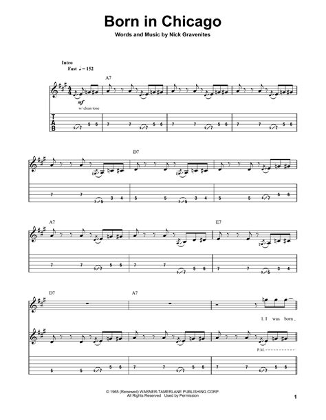 Born In Chicago By The Paul Butterfield Blues Band Guitar Tab Play
