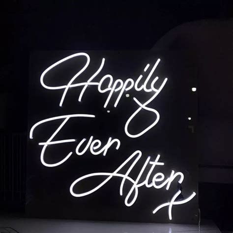 Large Happily Ever After Neon Sign Led Sign Party Neon Light Etsy