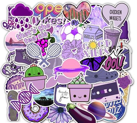 50pcs Purple Girls Graffiti Stickers Stickers For Hydroflask Etsy