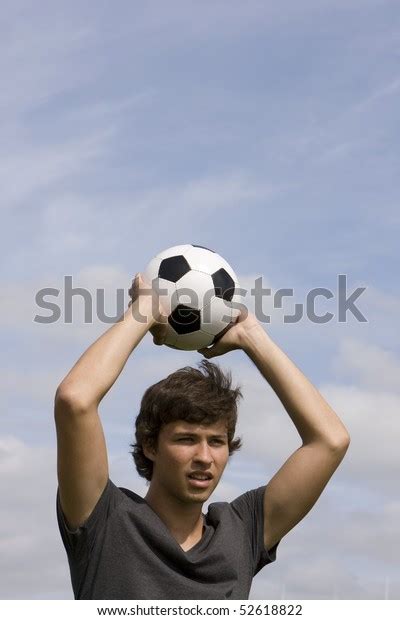 Young Man Holding Soccer Ball Stock Photo 52618822 Shutterstock
