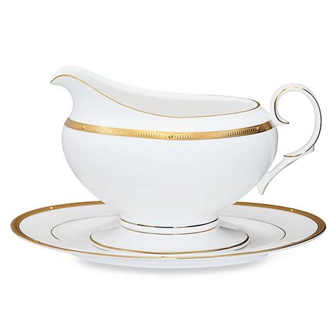 Noritake Rochelle Gold Gravy Boat With Tray Bed Bath And Beyond