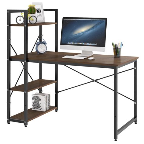 Buy Dripex Computer Desk With 4 Tier Diy Storage Shelves Writing Desk