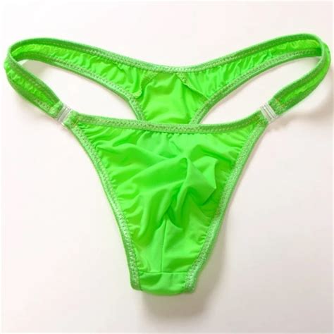 2019 Hot Mlxl Translucent Mens Nylon Thongs Men Sexy Button Bikini
