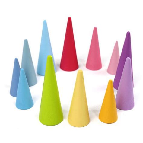 Rainbow Forest Cones And Rings 36 Pcs 12 Colors Wooden Etsy