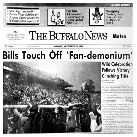 The Buffalo News Front Page Monday November 21 1988