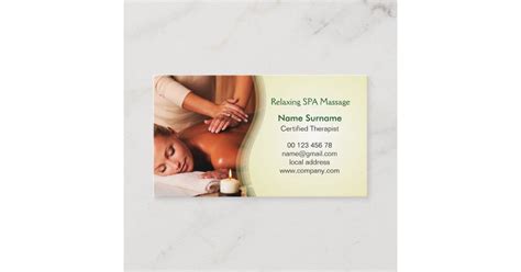 Massage Therapy Remedial Massage Business Card