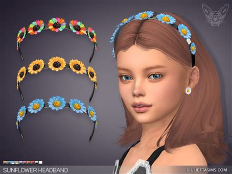 Sunflower Headband For Kids Giuliettasims Sims 4 Children Sims 4