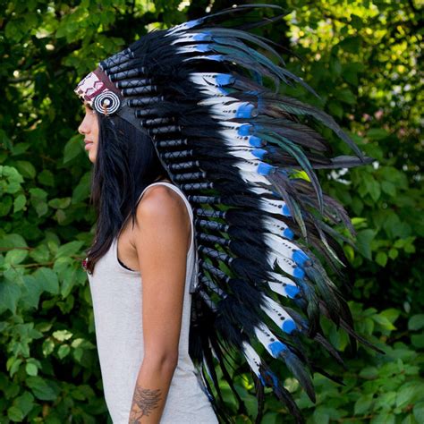 Blue Tips Indian Headdress 95cm Indian Headdress Novum Crafts