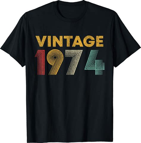 50th Birthday Gift Vintage 1974 Men Women 50 Years Old T-Shirt