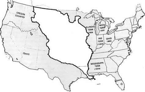Blank Map Of United States 1803
