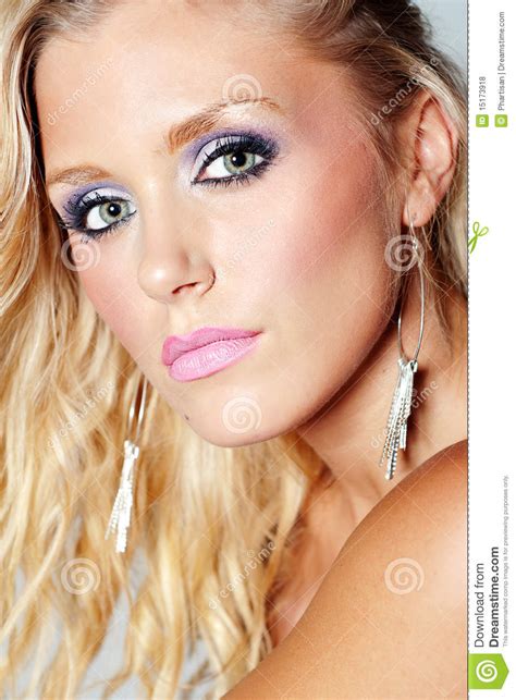 Young Womans Face With Beautiful Eyes Stock Photo Image