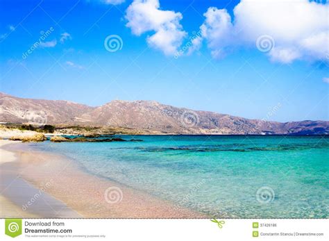 Elafonissi Beach With Pinkish White Sand And Turquoise