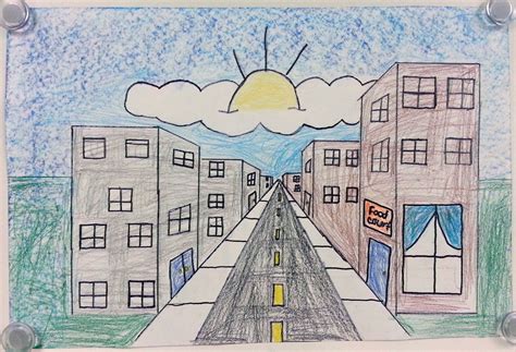 One Point Perspective City Drawing At Getdrawings Free Download