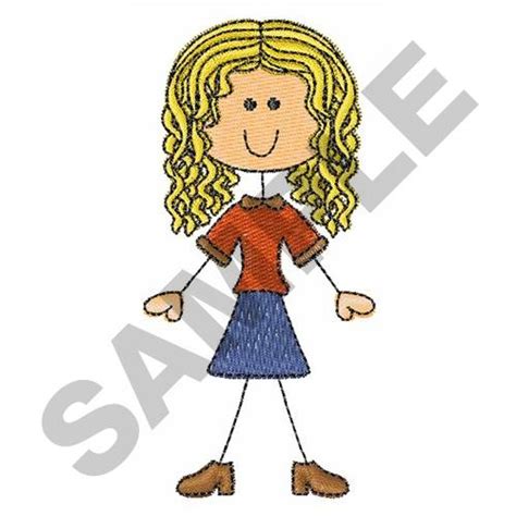 Girl Stick Figure Embroidery Designs Machine Embroidery Designs At