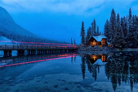 Hd Wallpaper Forest Light Mountains Lake Reflection Canada House