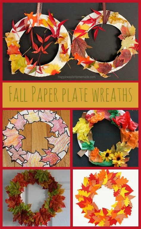 Paper Plate Autumnfall Leaf Wreaths Fall Crafts For Kids Autumn