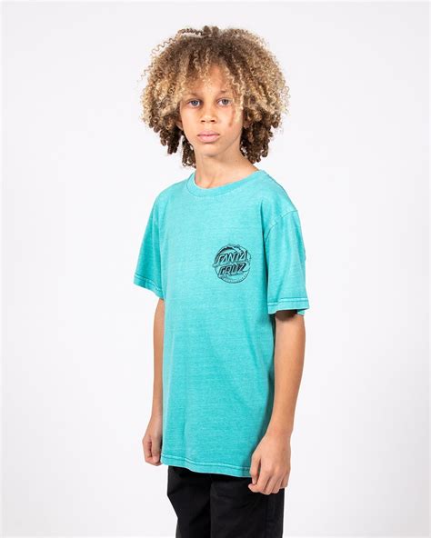 Stipple Wave Dot Santa Cruz Boys Ss T Shirt Turquoise