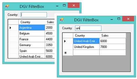 Как сделать фильтрацию datagridview