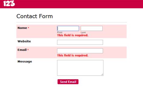 Remove The Error Message From An Online Form 123contactform Help