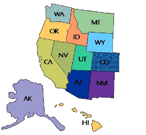 West Region States And Capitals Map Images And Photos Finder