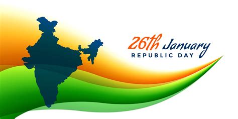 26th January Republic Day Banner With Map Of India Download Free
