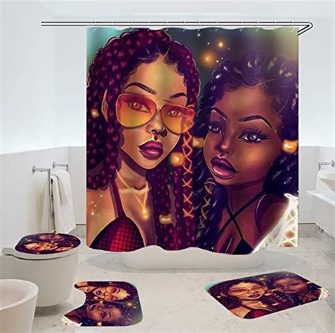 sara nell 4 piece bathroom set afro black twins african american women black girl magic shower