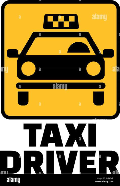 Taxi Driver With Yellow Cab Icon Stock Photo Alamy